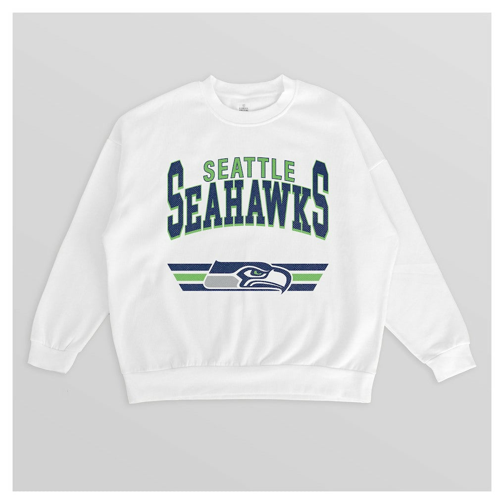 Seattle Seahawks  Gameday Couture Women's Swift Strike Premium Oversized Fleece Pullover Sweatshirt