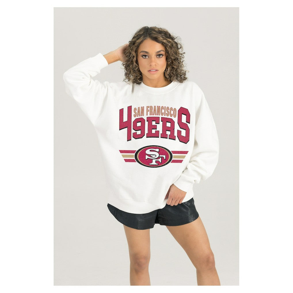 San Francisco 49ers  Gameday Couture Women's Swift Strike Premium Oversized Fleece Pullover Sweatshirt