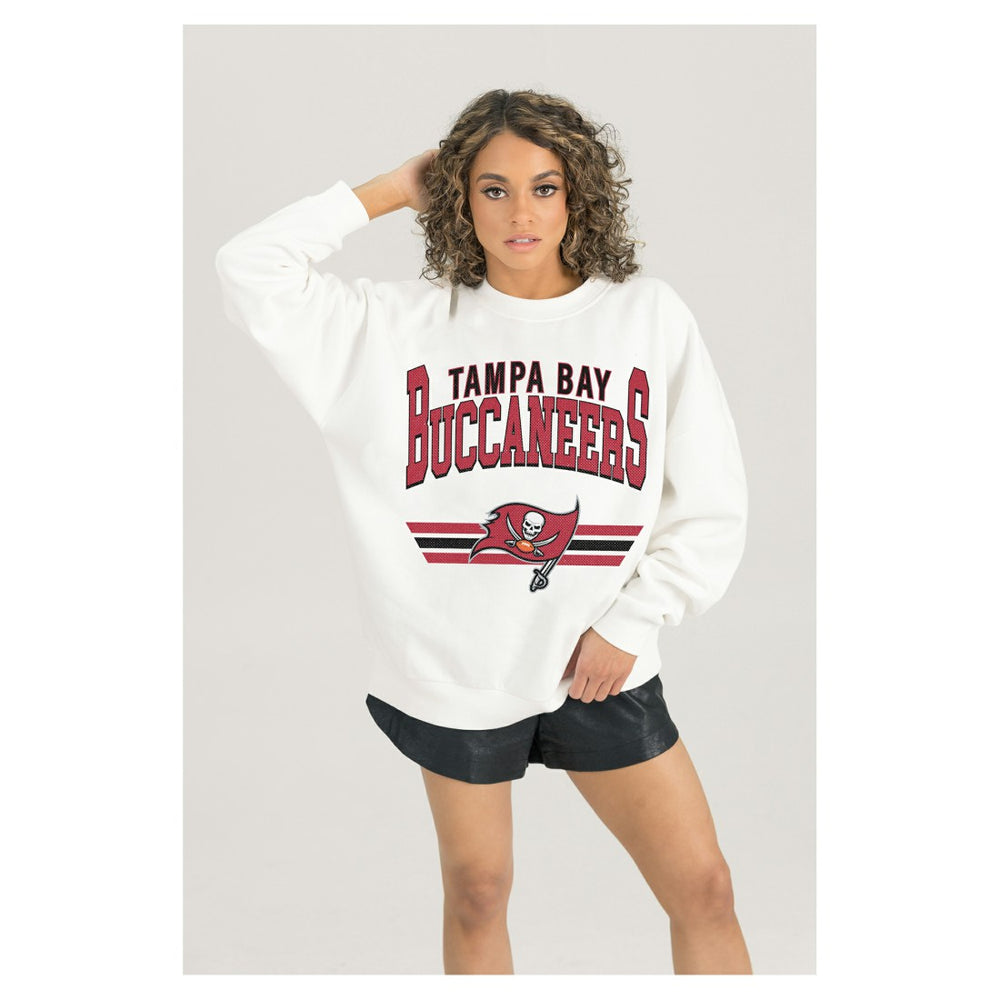 Tampa Bay Buccaneers  Gameday Couture Women's Swift Strike Premium Oversized Fleece Pullover Sweatshirt