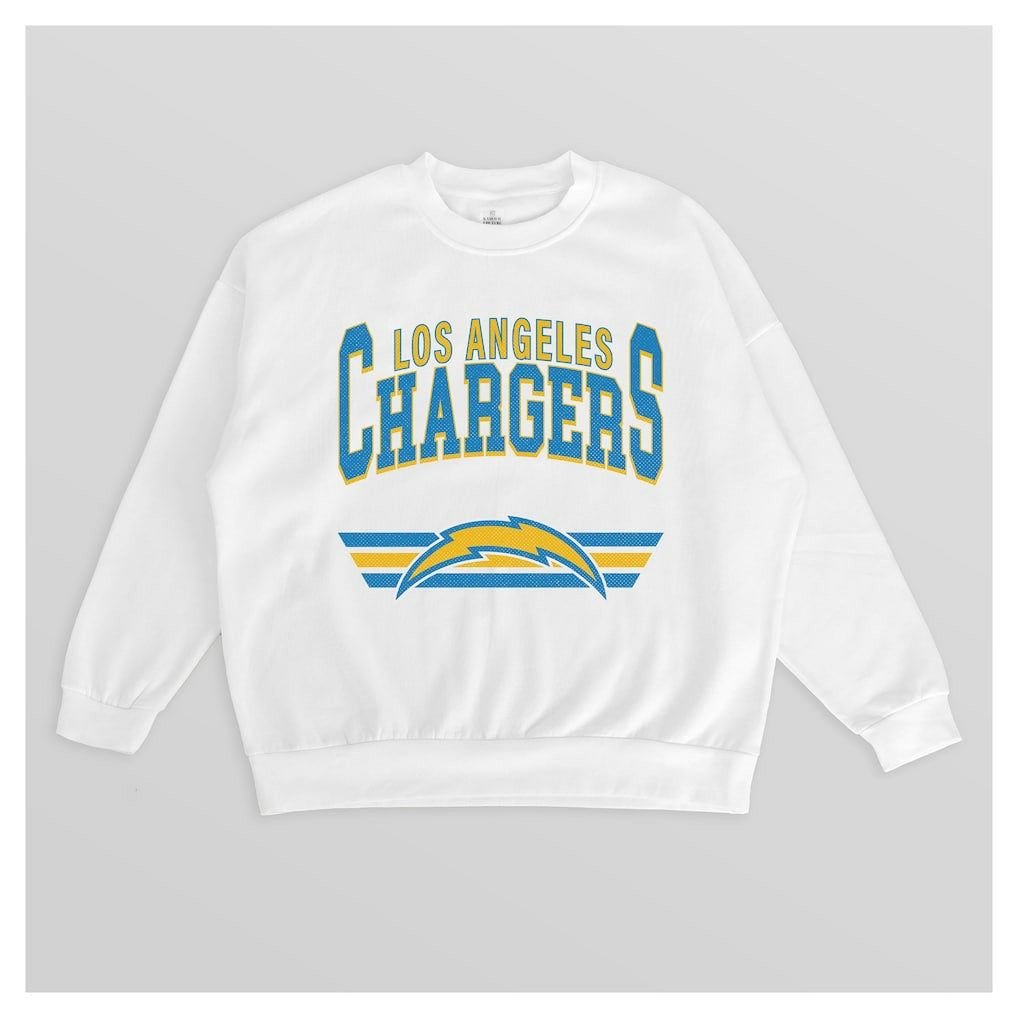 Los Angeles Chargers  Gameday Couture Women's Swift Strike Premium Oversized Fleece Pullover Sweatshirt