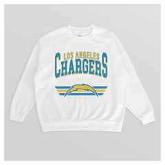 Los Angeles Chargers  Gameday Couture Women's Swift Strike Premium Oversized Fleece Pullover Sweatshirt