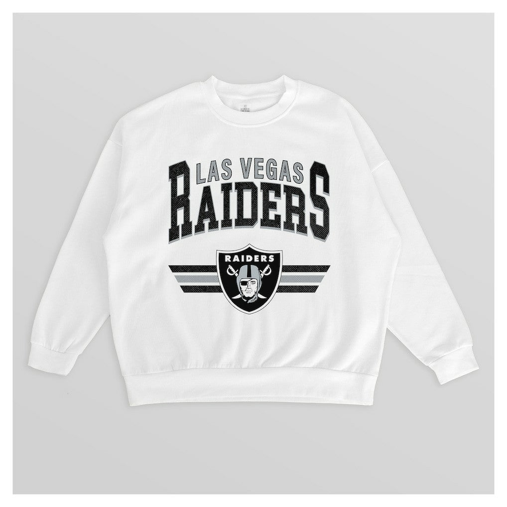 Las Vegas Raiders  Gameday Couture Women's Swift Strike Premium Oversized Fleece Pullover Sweatshirt