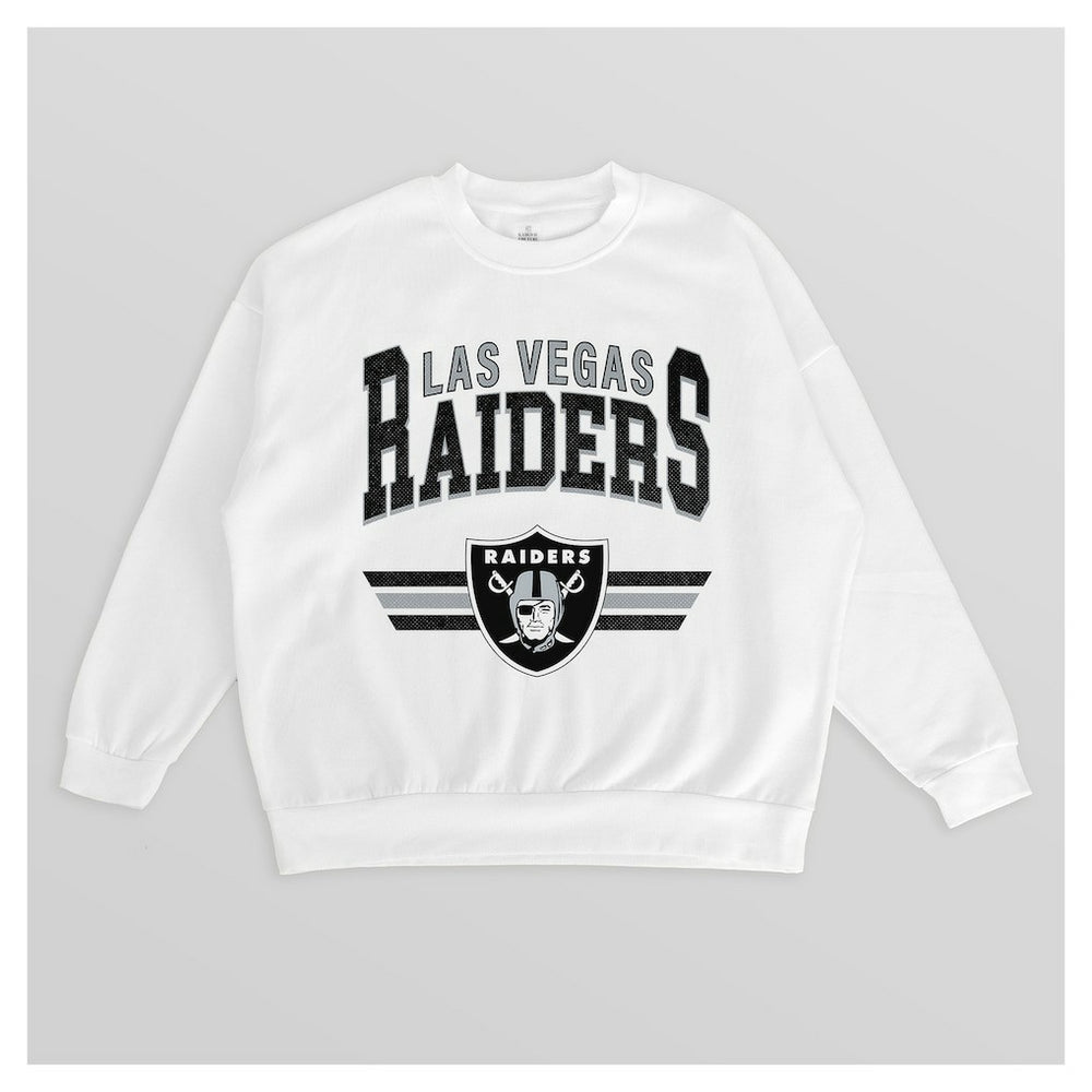 Las Vegas Raiders  Gameday Couture Women's Swift Strike Premium Oversized Fleece Pullover Sweatshirt