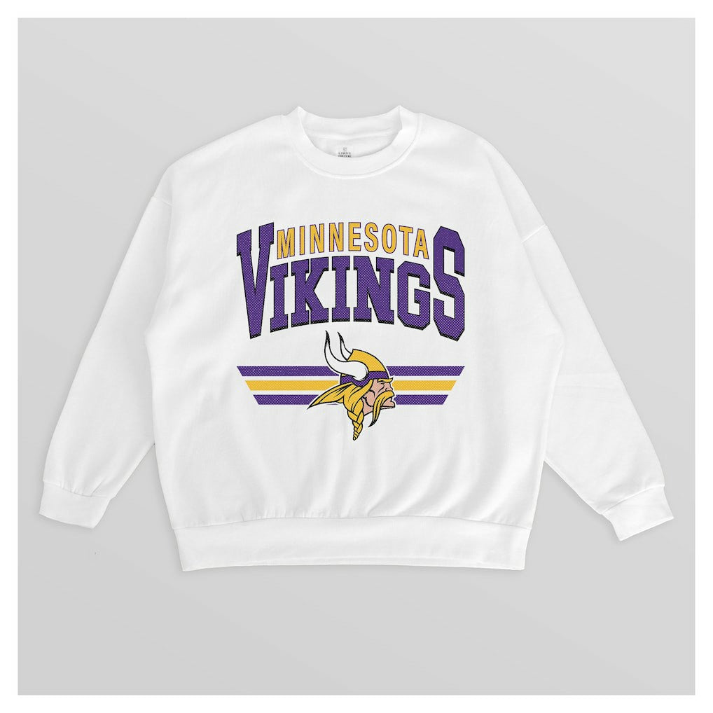 Minnesota Vikings  Gameday Couture Women's Swift Strike Premium Oversized Fleece Pullover Sweatshirt