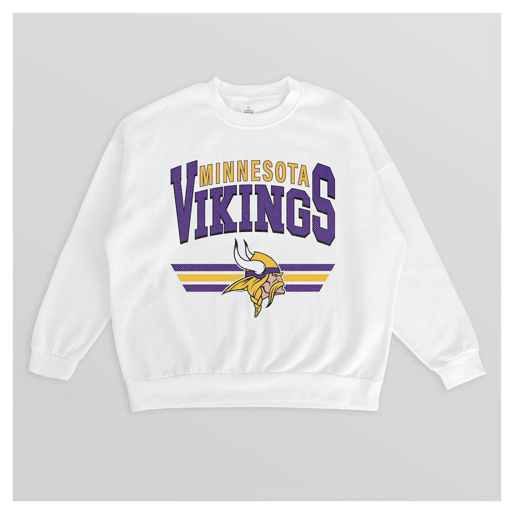 Minnesota Vikings  Gameday Couture Women's Swift Strike Premium Oversized Fleece Pullover Sweatshirt
