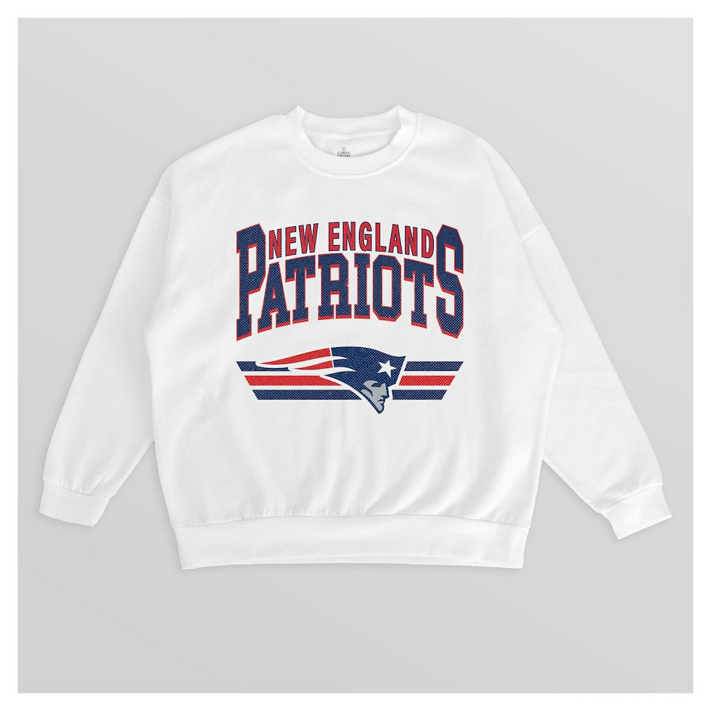 New England Patriots  Gameday Couture Women's Swift Strike Premium Oversized Fleece Pullover Sweatshirt