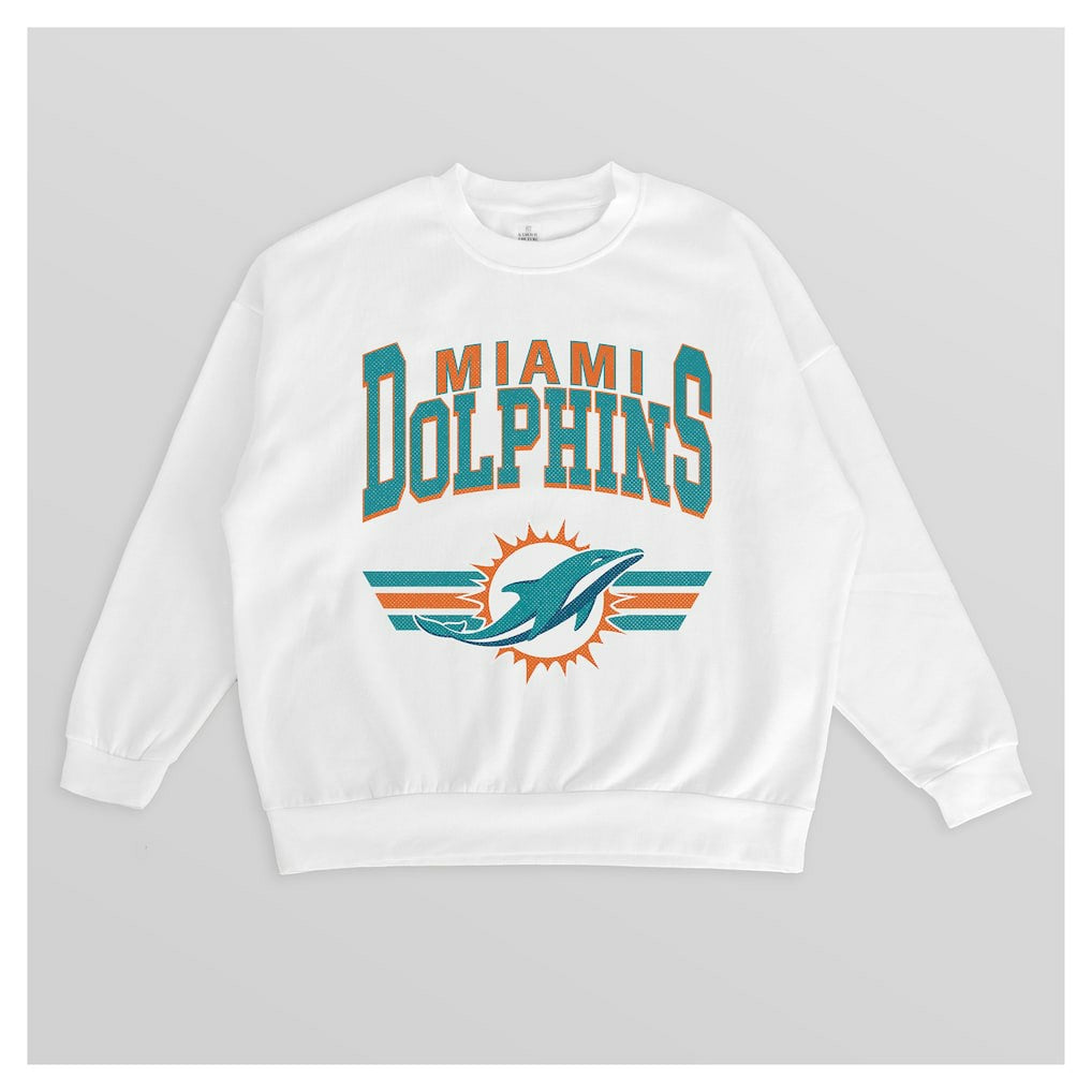 Miami Dolphins  Gameday Couture Women's Swift Strike Premium Oversized Fleece Pullover Sweatshirt