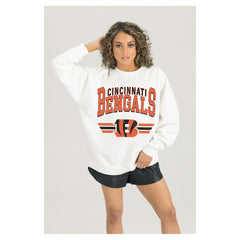 Cincinnati Bengals  Gameday Couture Women's Swift Strike Premium Oversized Fleece Pullover Sweatshirt