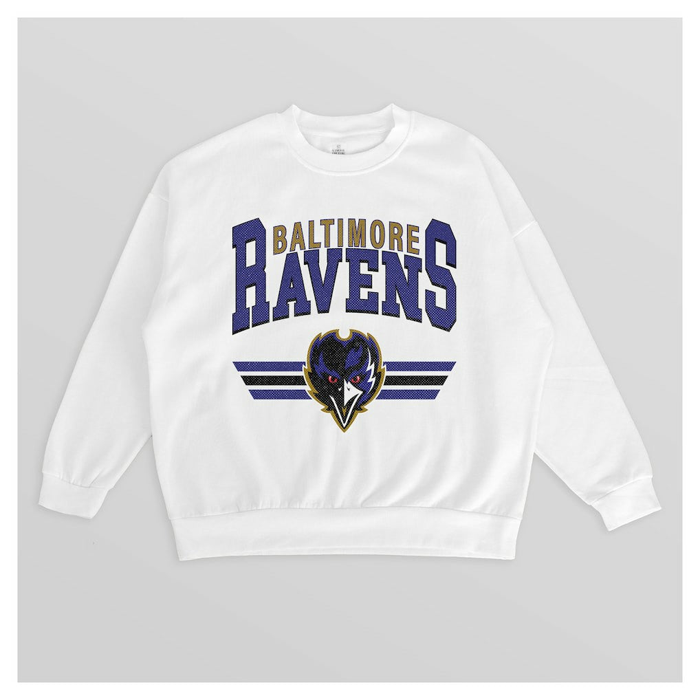 Baltimore Ravens  Gameday Couture Women's Swift Strike Premium Oversized Fleece Pullover Sweatshirt