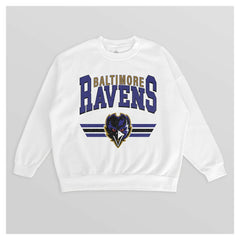 Baltimore Ravens  Gameday Couture Women's Swift Strike Premium Oversized Fleece Pullover Sweatshirt
