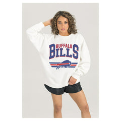 Buffalo Bills  Gameday Couture Women's Swift Strike Premium Oversized Fleece Pullover Sweatshirt