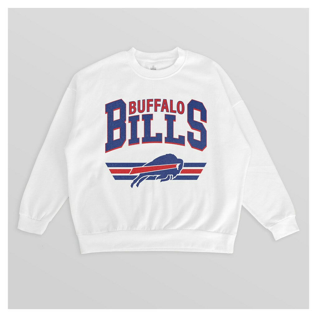Buffalo Bills  Gameday Couture Women's Swift Strike Premium Oversized Fleece Pullover Sweatshirt
