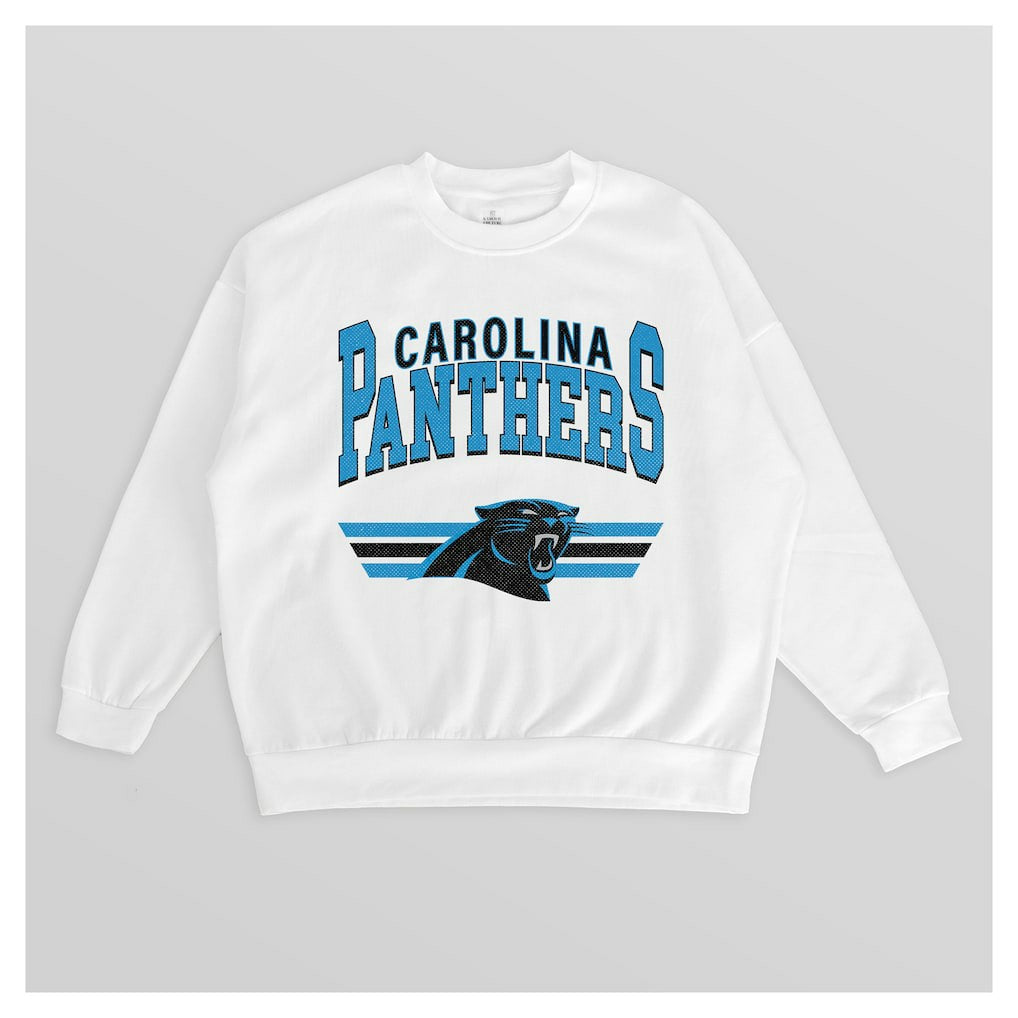 Carolina Panthers  Gameday Couture Women's Swift Strike Premium Oversized Fleece Pullover Sweatshirt