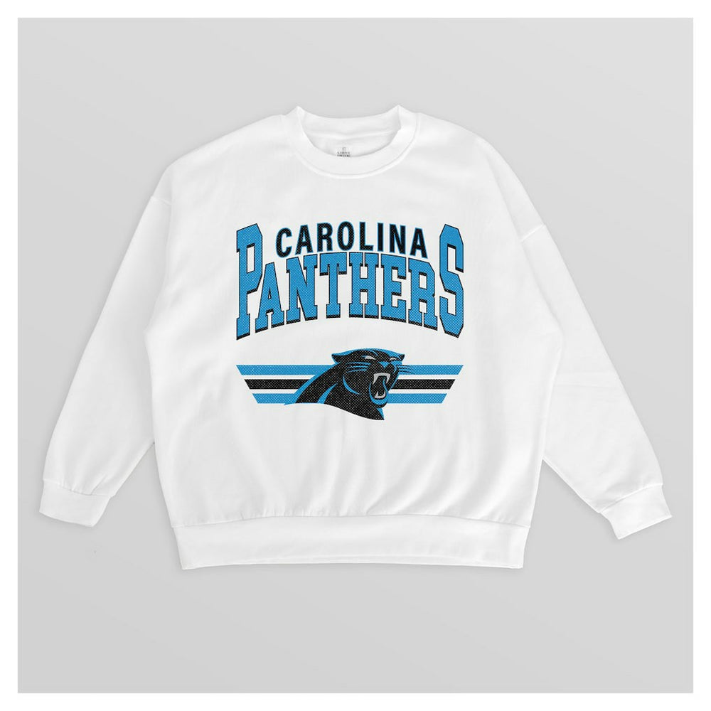 Carolina Panthers  Gameday Couture Women's Swift Strike Premium Oversized Fleece Pullover Sweatshirt