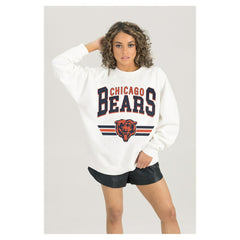 Chicago Bears  Gameday Couture Women's Swift Strike Premium Oversized Fleece Pullover Sweatshirt