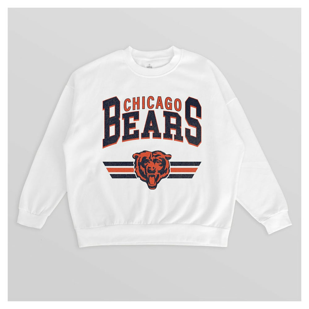 Chicago Bears  Gameday Couture Women's Swift Strike Premium Oversized Fleece Pullover Sweatshirt