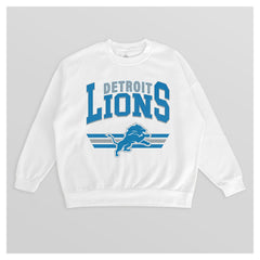 Detroit Lions  Gameday Couture Women's Swift Strike Premium Oversized Fleece Pullover Sweatshirt