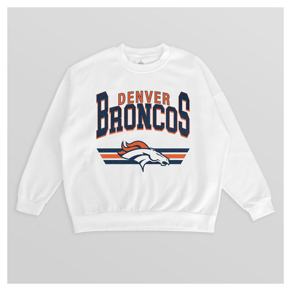 Denver Broncos  Gameday Couture Women's Swift Strike Premium Oversized Fleece Pullover Sweatshirt