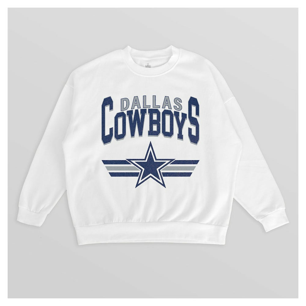 Dallas Cowboys  Gameday Couture Women's Swift Strike Premium Oversized Fleece Pullover Sweatshirt