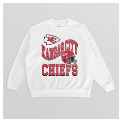 Kansas City Chiefs  Gameday Couture Women's Oversized Hard Earned Premium Fleece Pullover Sweatshirt