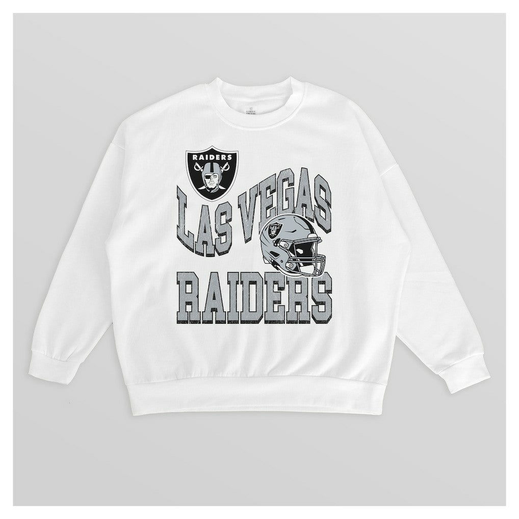 Las Vegas Raiders  Gameday Couture Women's Oversized Hard Earned Premium Fleece Pullover Sweatshirt