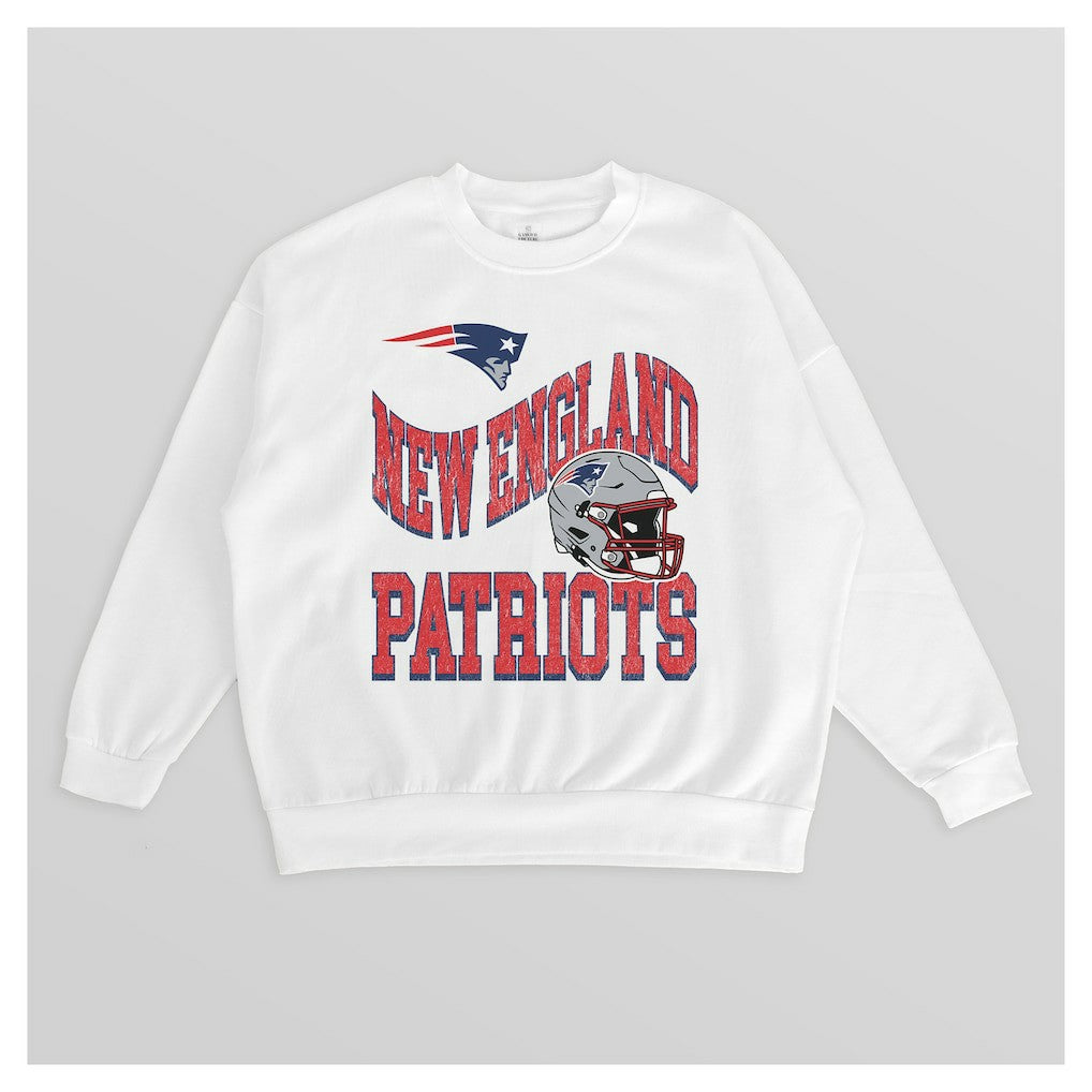 New England Patriots  Gameday Couture Women's Oversized Hard Earned Premium Fleece Pullover Sweatshirt