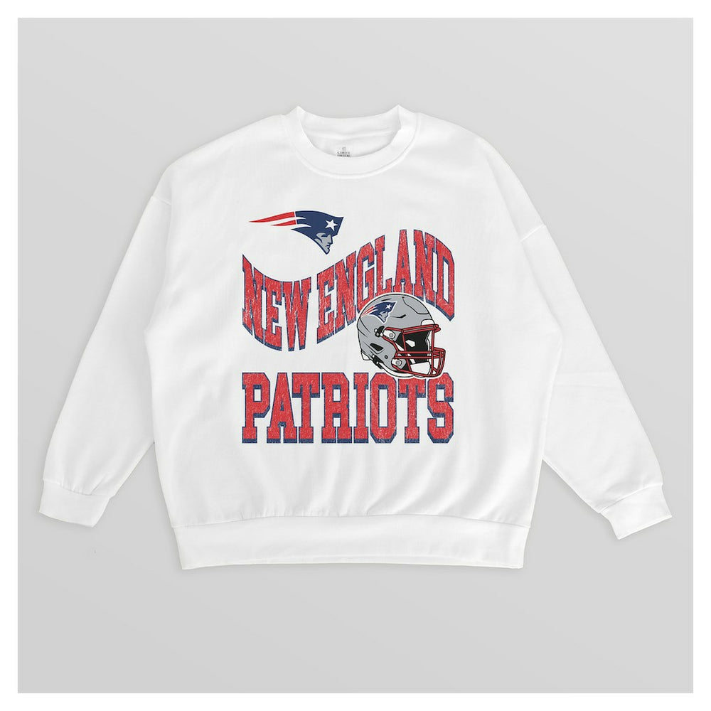 New England Patriots  Gameday Couture Women's Oversized Hard Earned Premium Fleece Pullover Sweatshirt