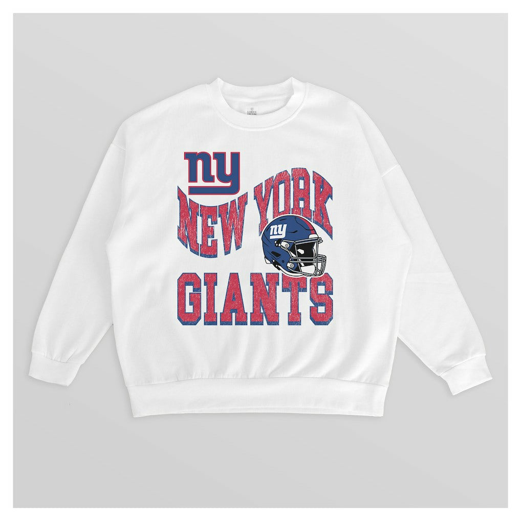 New York Giants  Gameday Couture Women's Oversized Hard Earned Premium Fleece Pullover Sweatshirt