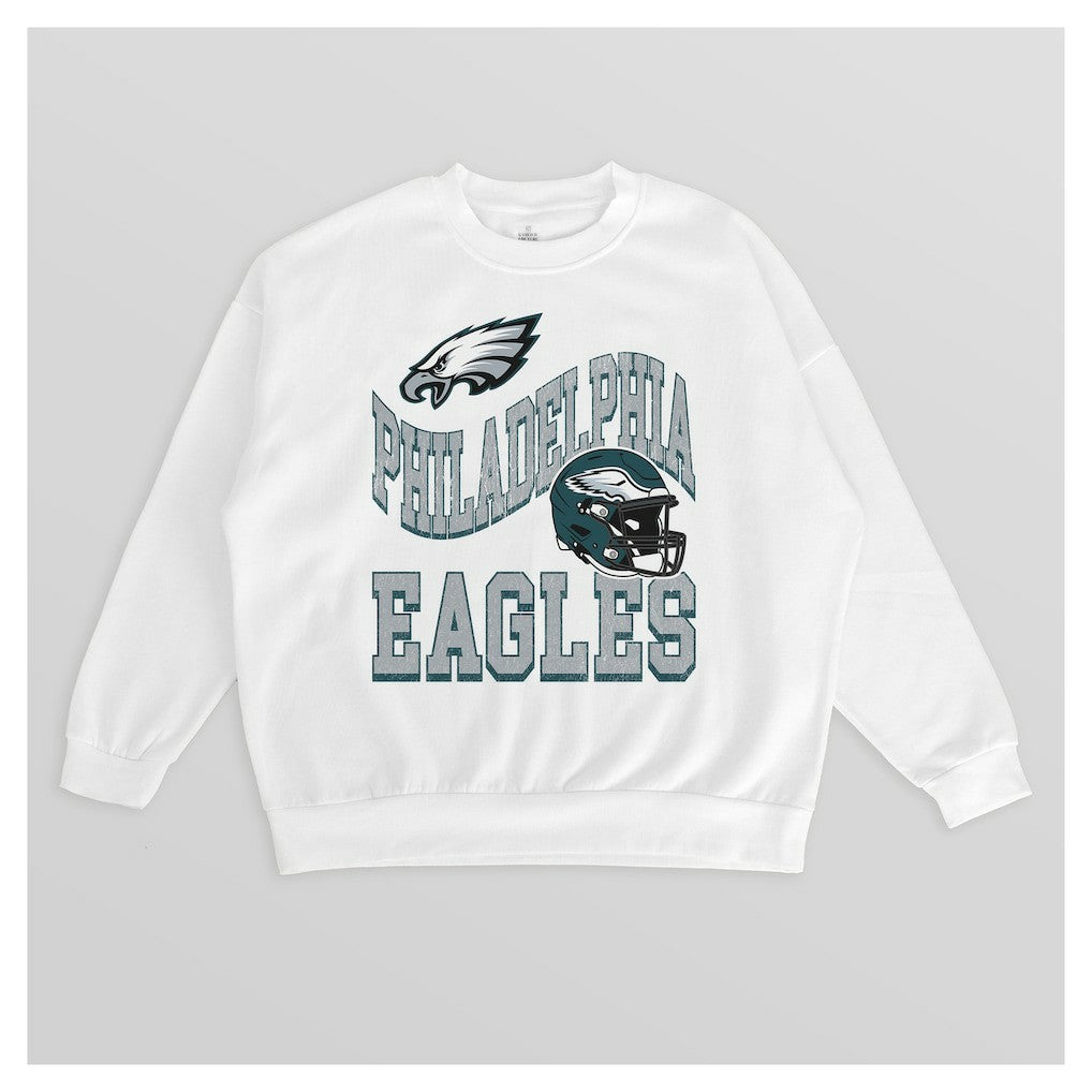 Philadelphia Eagles  Gameday Couture Women's Oversized Hard Earned Premium Fleece Pullover Sweatshirt