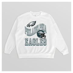 Philadelphia Eagles  Gameday Couture Women's Oversized Hard Earned Premium Fleece Pullover Sweatshirt