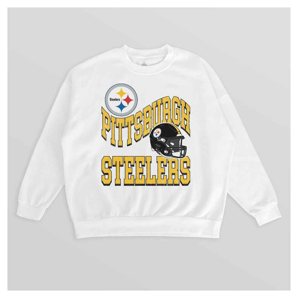 Pittsburgh Steelers  Gameday Couture Women's Oversized Hard Earned Premium Fleece Pullover Sweatshirt