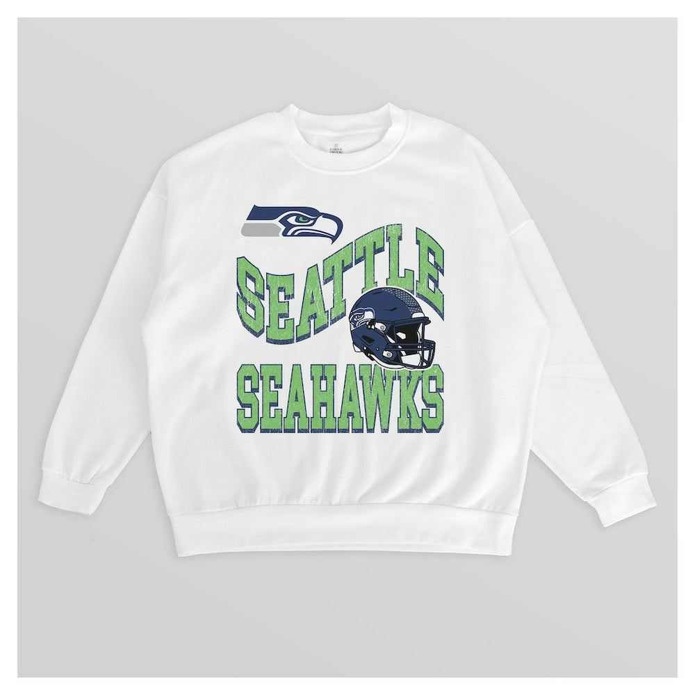 Seattle Seahawks  Gameday Couture Women's Oversized Hard Earned Premium Fleece Pullover Sweatshirt