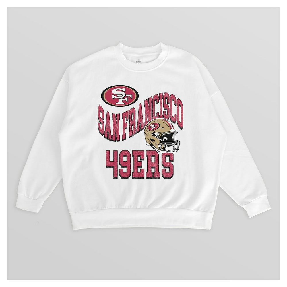 San Francisco 49ers  Gameday Couture Women's Oversized Hard Earned Premium Fleece Pullover Sweatshirt