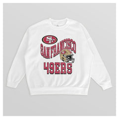 San Francisco 49ers  Gameday Couture Women's Oversized Hard Earned Premium Fleece Pullover Sweatshirt