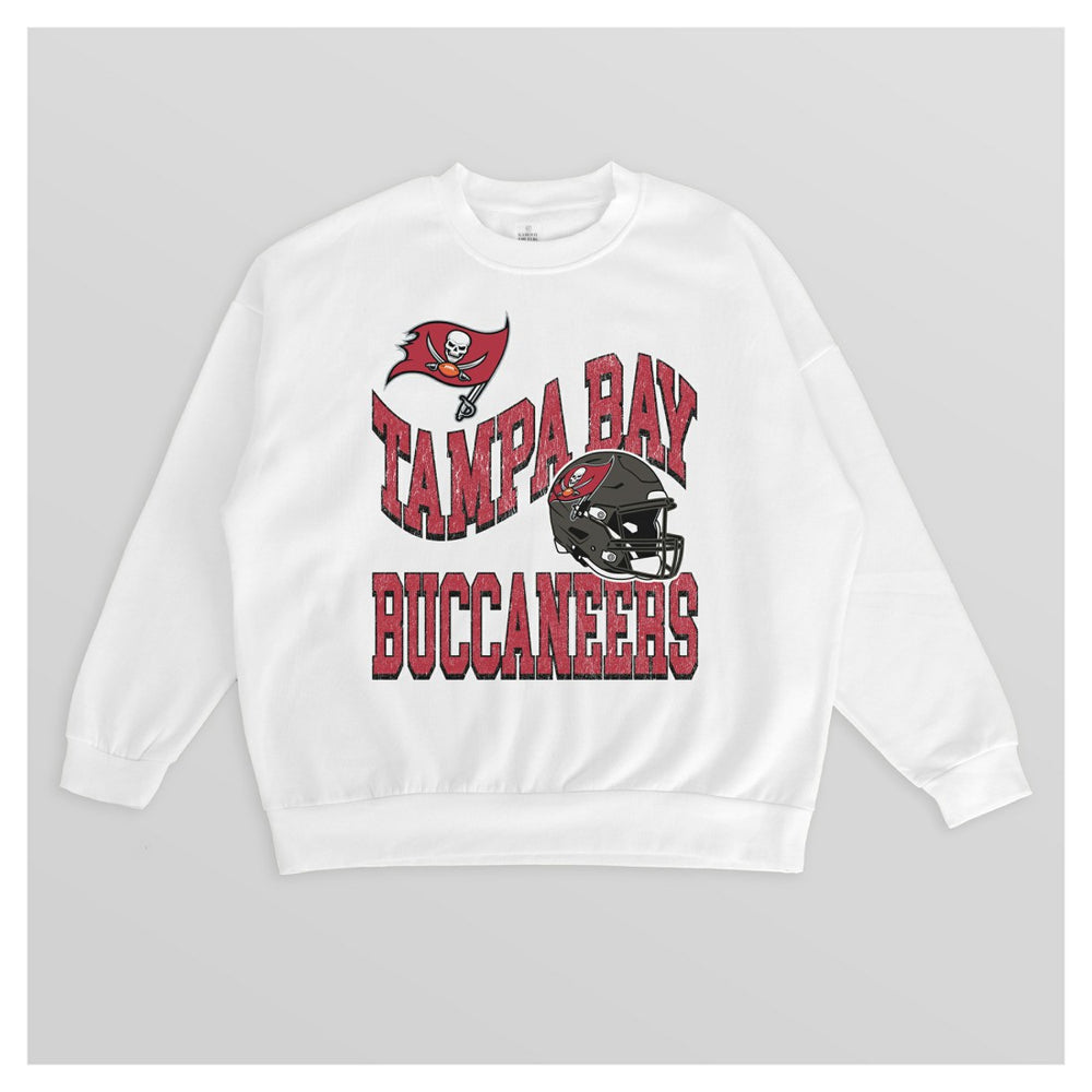 Tampa Bay Buccaneers  Gameday Couture Women's Oversized Hard Earned Premium Fleece Pullover Sweatshirt