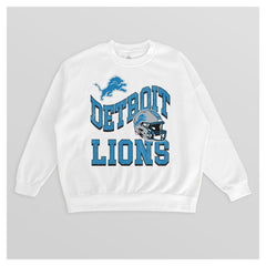 Detroit Lions  Gameday Couture Women's Oversized Hard Earned Premium Fleece Pullover Sweatshirt