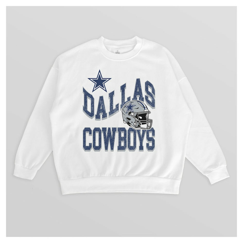 Dallas Cowboys  Gameday Couture Women's Oversized Hard Earned Premium Fleece Pullover Sweatshirt