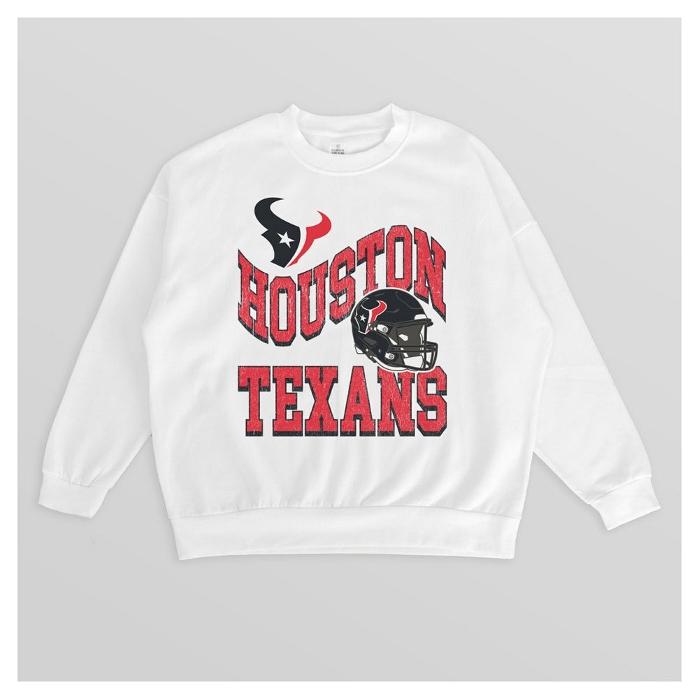 Houston Texans  Gameday Couture Women's Oversized Hard Earned Premium Fleece Pullover Sweatshirt