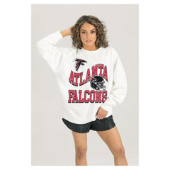 Atlanta Falcons  Gameday Couture Women's Oversized Hard Earned Premium Fleece Pullover Sweatshirt
