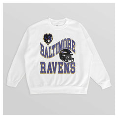 Baltimore Ravens  Gameday Couture Women's Oversized Hard Earned Premium Fleece Pullover Sweatshirt