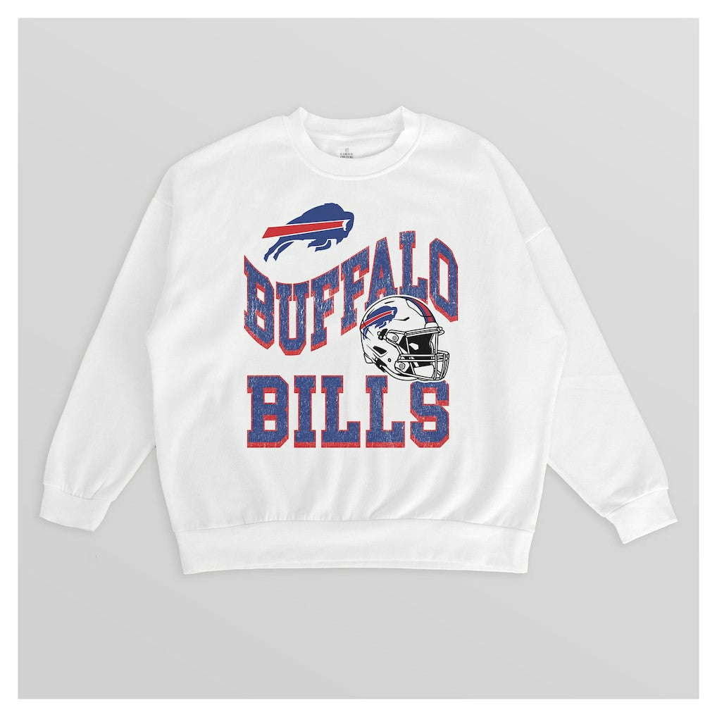 Buffalo Bills  Gameday Couture Women's Oversized Hard Earned Premium Fleece Pullover Sweatshirt