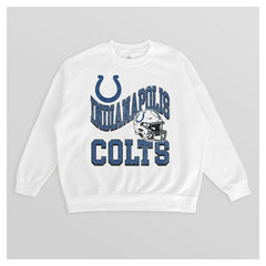 Indianapolis Colts  Gameday Couture Women's Oversized Hard Earned Premium Fleece Pullover Sweatshirt