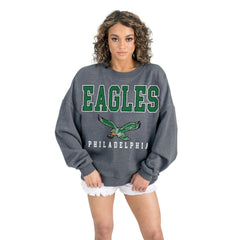 Philadelphia Eagles  Gameday Couture Women's Bring Your Energy Oversized Premium Fleece Pullover Sweatshirt