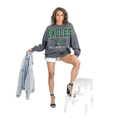 Philadelphia Eagles  Gameday Couture Women's Bring Your Energy Oversized Premium Fleece Pullover Sweatshirt