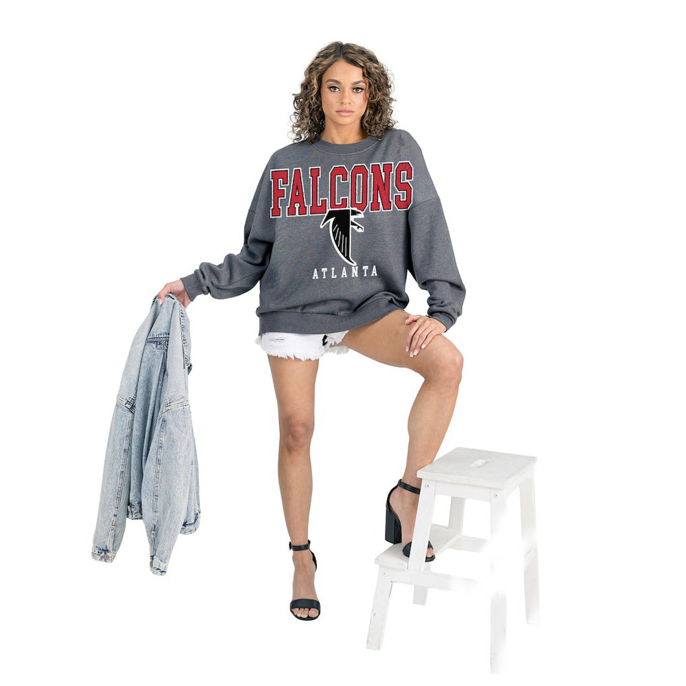 Atlanta Falcons  Gameday Couture Women's Bring Your Energy Oversized Premium Fleece Pullover Sweatshirt