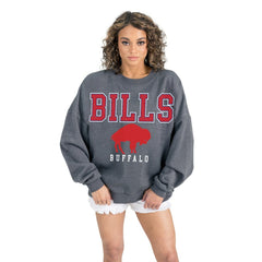 Buffalo Bills  Gameday Couture Women's Bring Your Energy Oversized Premium Fleece Pullover Sweatshirt