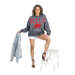 Buffalo Bills  Gameday Couture Women's Bring Your Energy Oversized Premium Fleece Pullover Sweatshirt