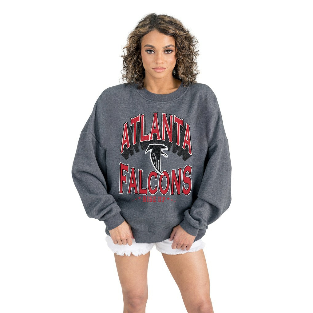 Atlanta Falcons  Gameday Couture Women's Long Weekends Oversized Premium Fleece Pullover Sweatshirt