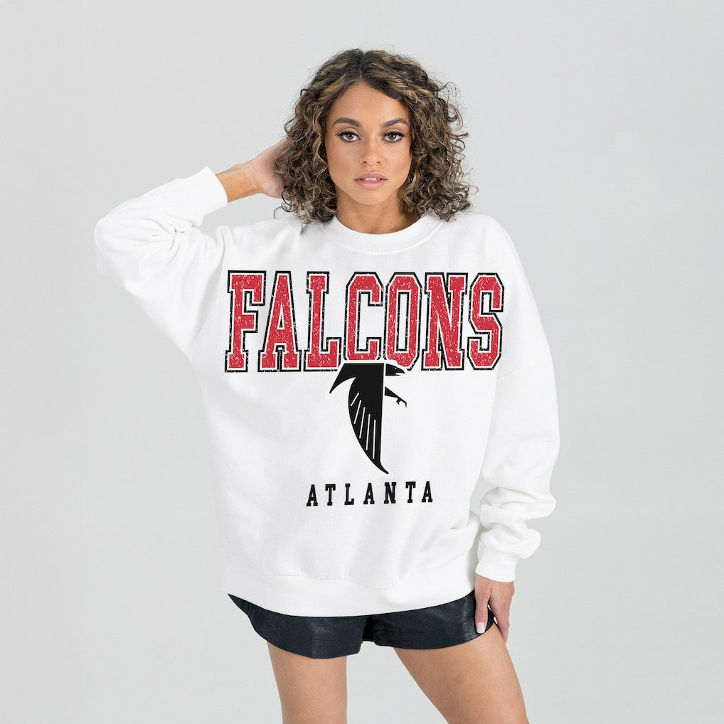 Atlanta Falcons  Gameday Couture Women's Classic Sunday Drives Oversized Premium Fleece Pullover Sweatshirt