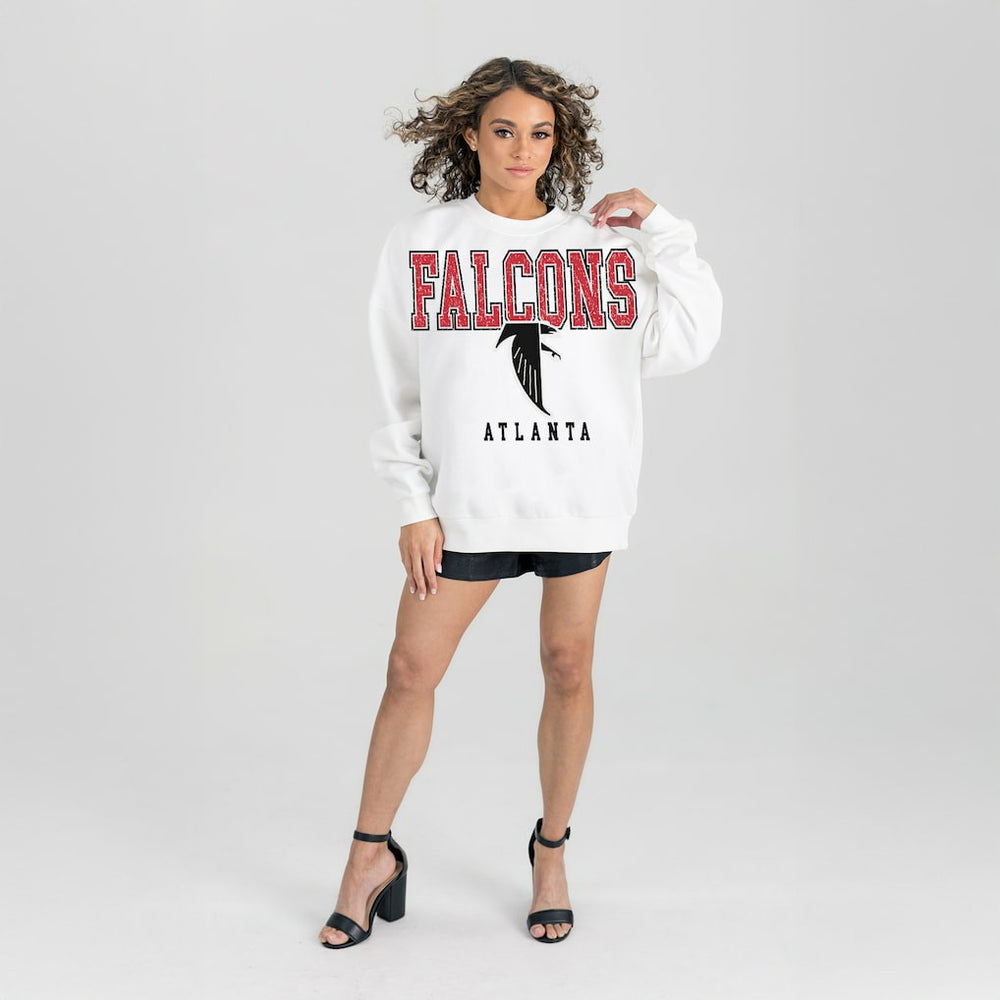 Atlanta Falcons  Gameday Couture Women's Classic Sunday Drives Oversized Premium Fleece Pullover Sweatshirt